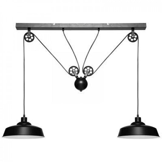Hanglamp zwart met 2 lampen