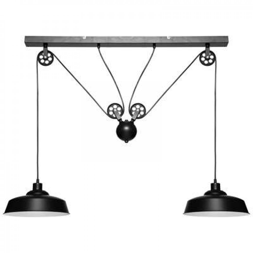 Hanglamp zwart met 2 lampen